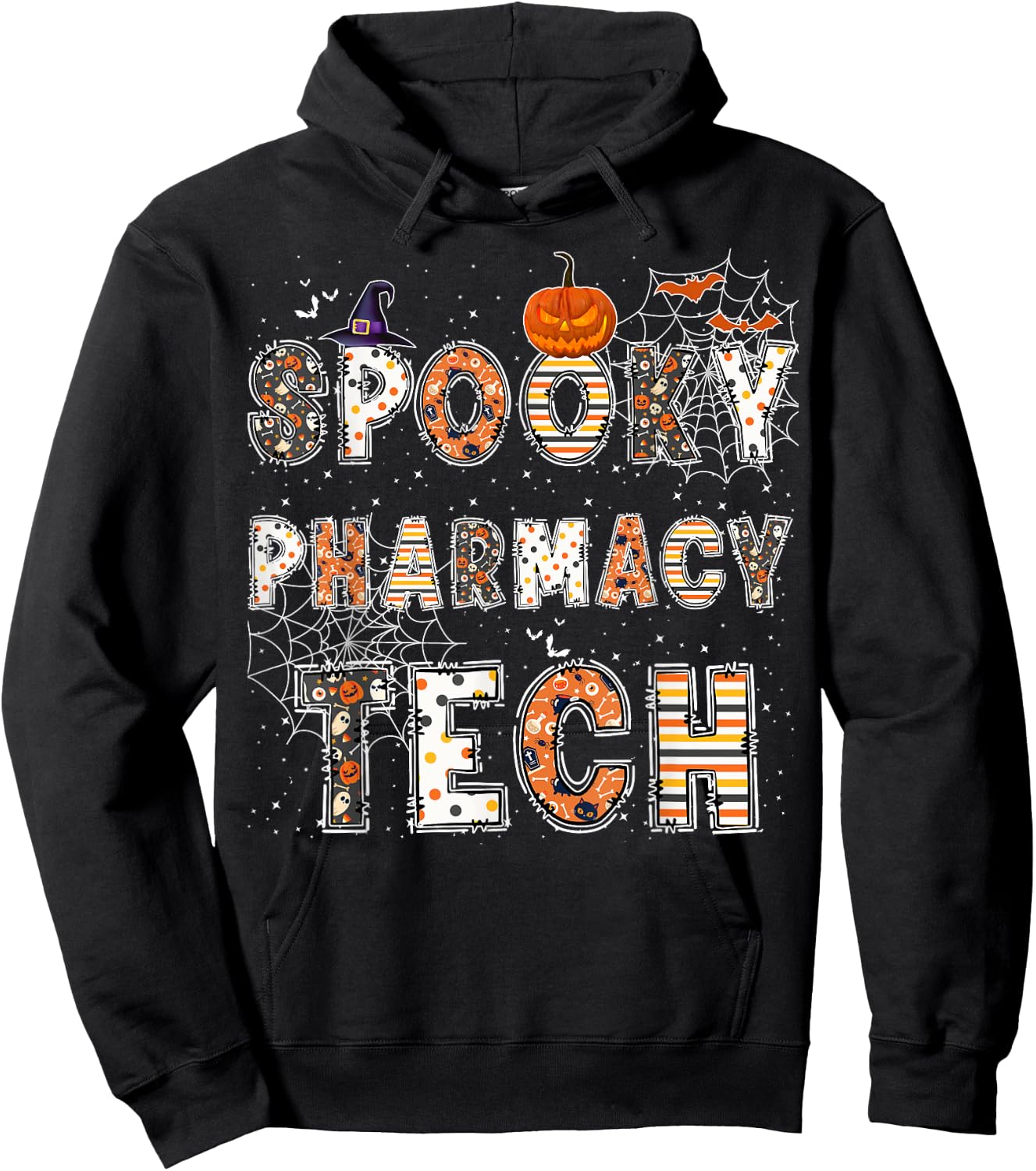Spooky Pharmacy Technician Halloween Costume Pharmacy Tech Hoodie - Hoodie | Black