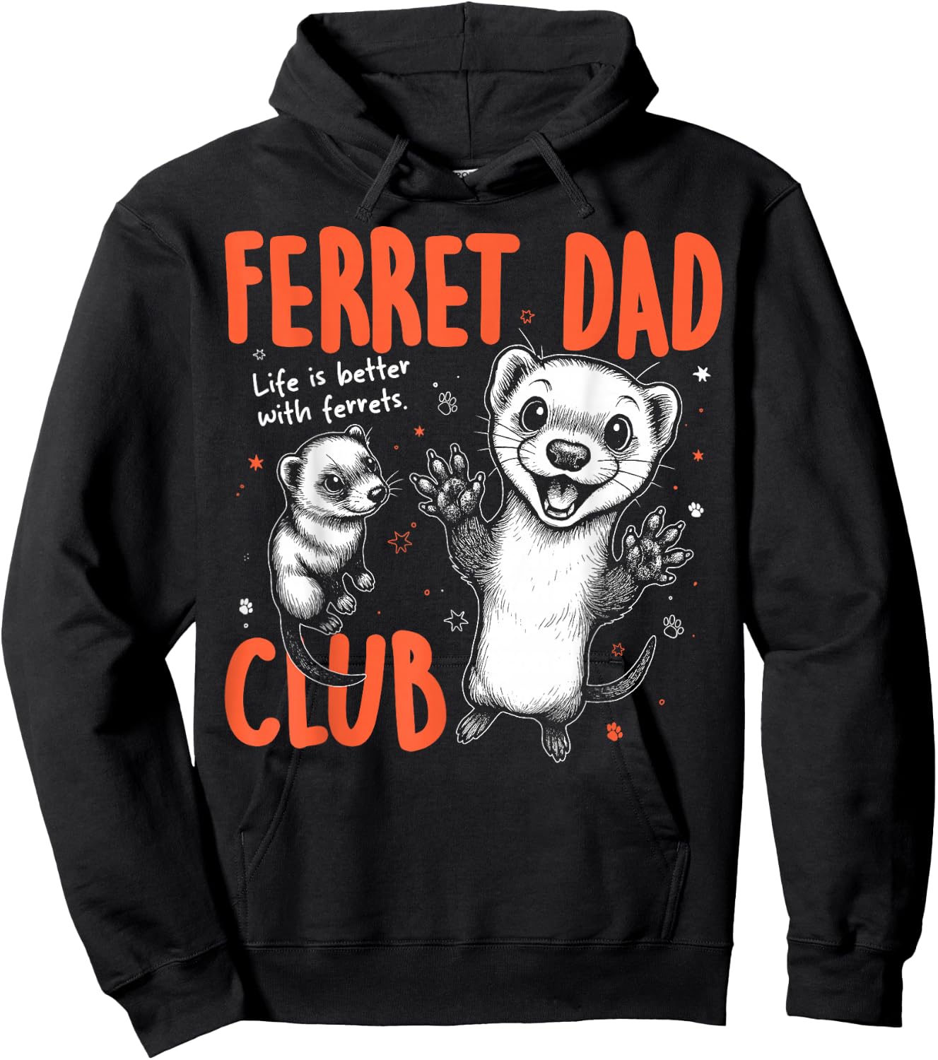 Ferret Dad Club Pet Men Father's Day Hoodie - Hoodie | Black