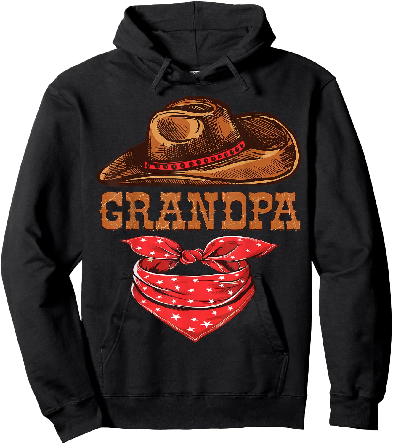 Grandpa Western Birthday Cowboy Cowgirl Family Matching Hoodie - Hoodie | Black