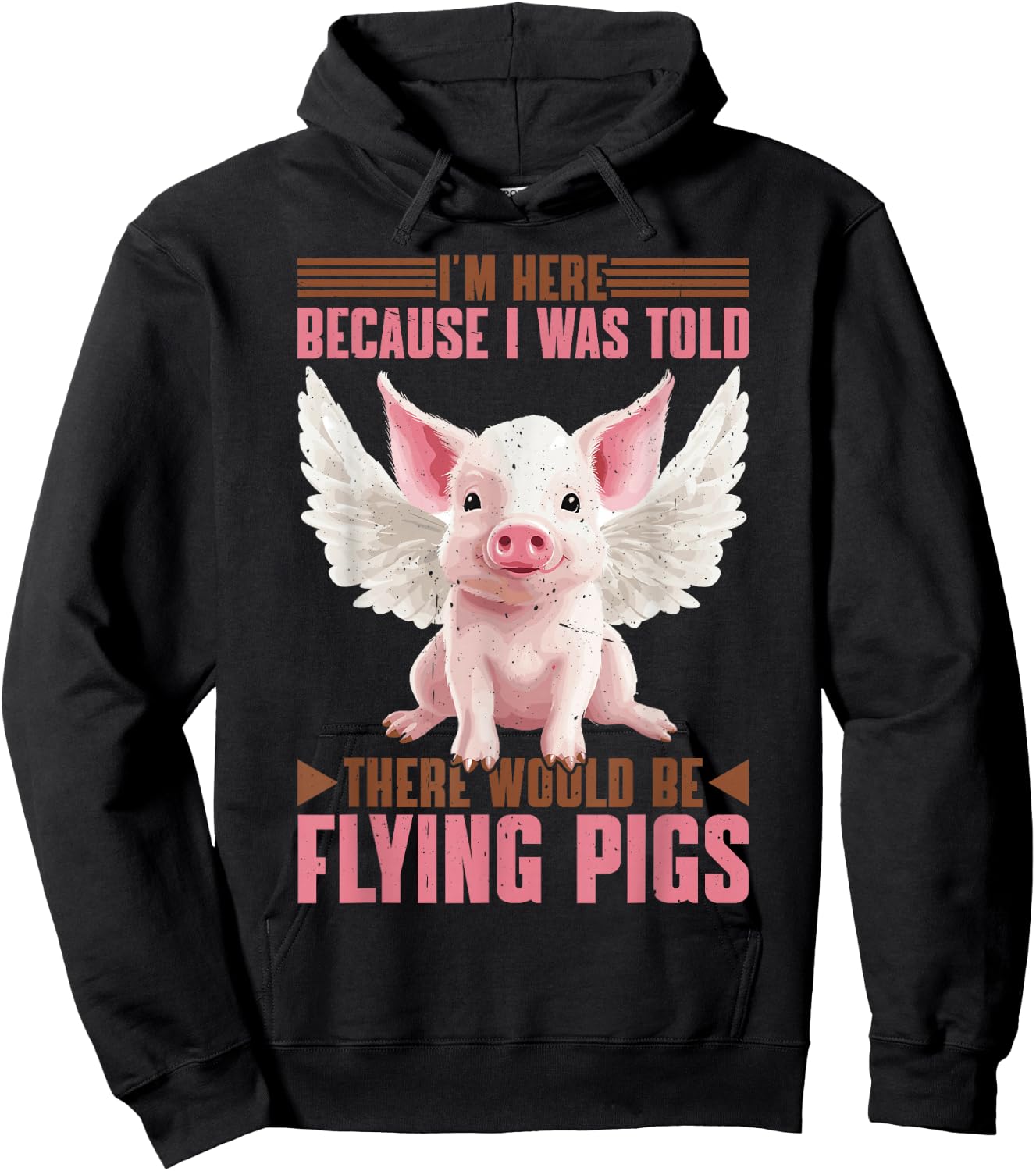 Flying Pigs FH -Adults - Black - Small - Short Sleeve - Cotton 60%, Polyester 40% Hoodie - Hoodie | Black