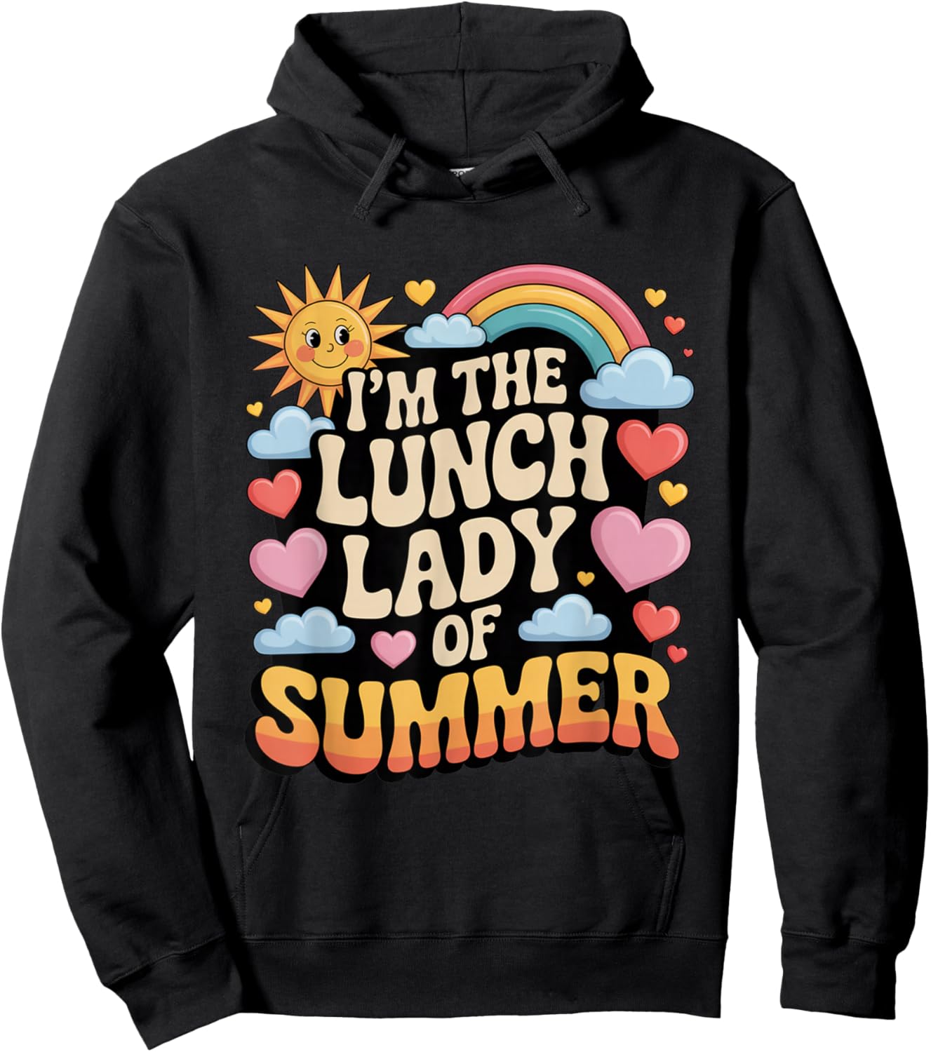 I'm The Lunch Lady of Summer Groovy Retro School Cafeteria Hoodie - Hoodie | Black