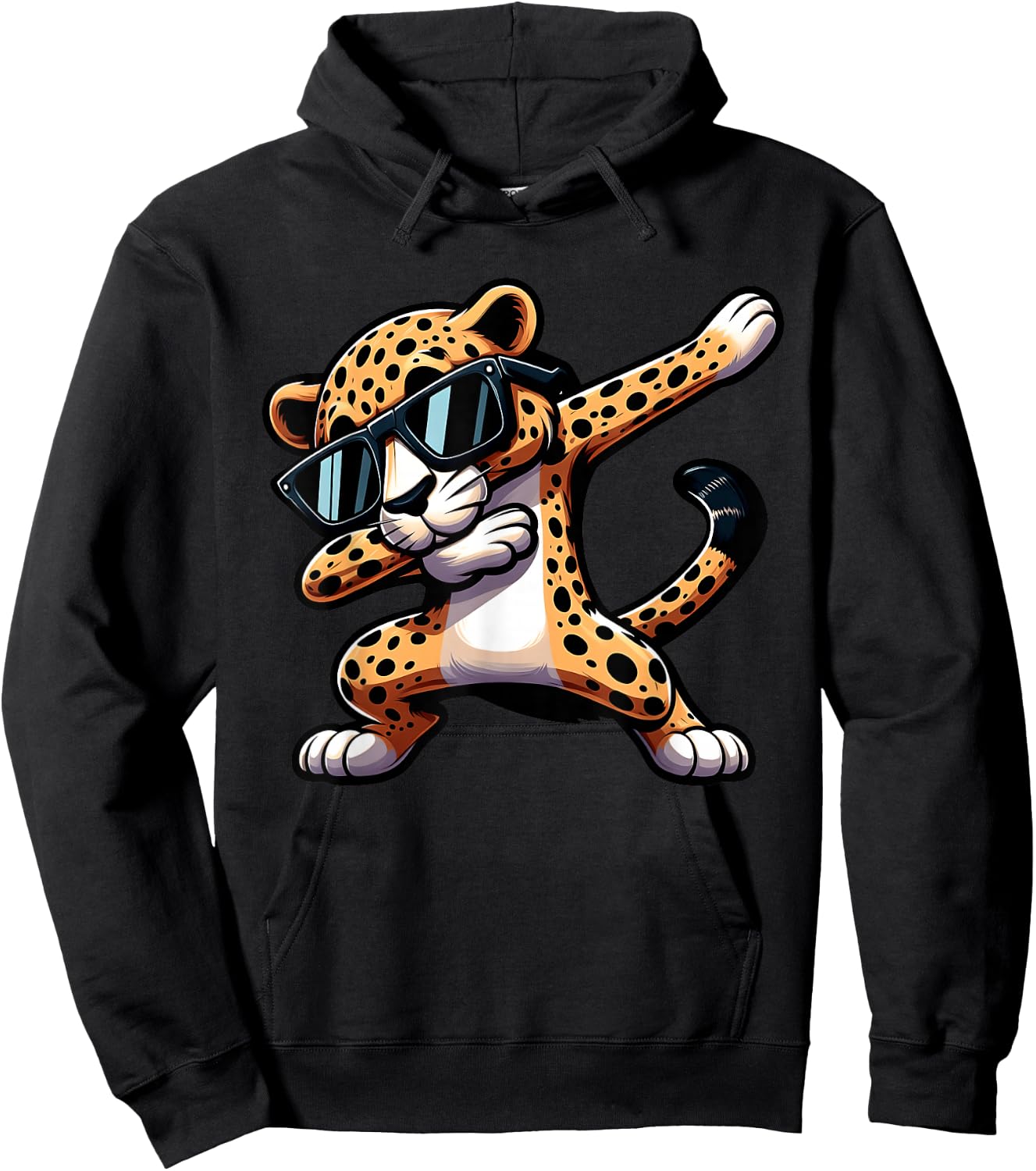 Cool Dabbing Cheetah Leopard Sunglasses Dab Dance Boys Girls Hoodie - Hoodie | Black