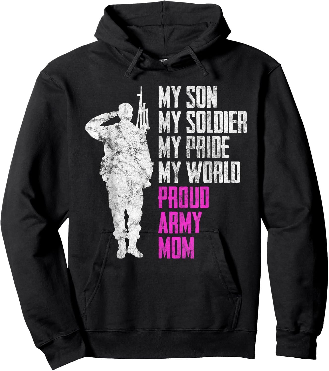 My Son My Soldier Proud Army Mom Military Mother Hoodie - Hoodie | Black