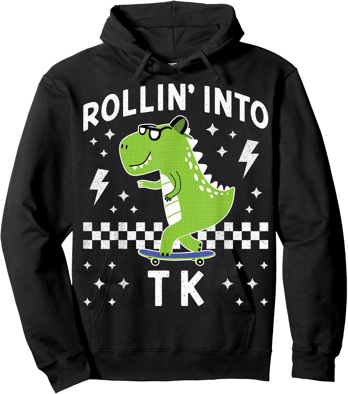 Rollin Into TK Dinosaur Back to School Kid I’m Ready for TK Hoodie - Hoodie | Black