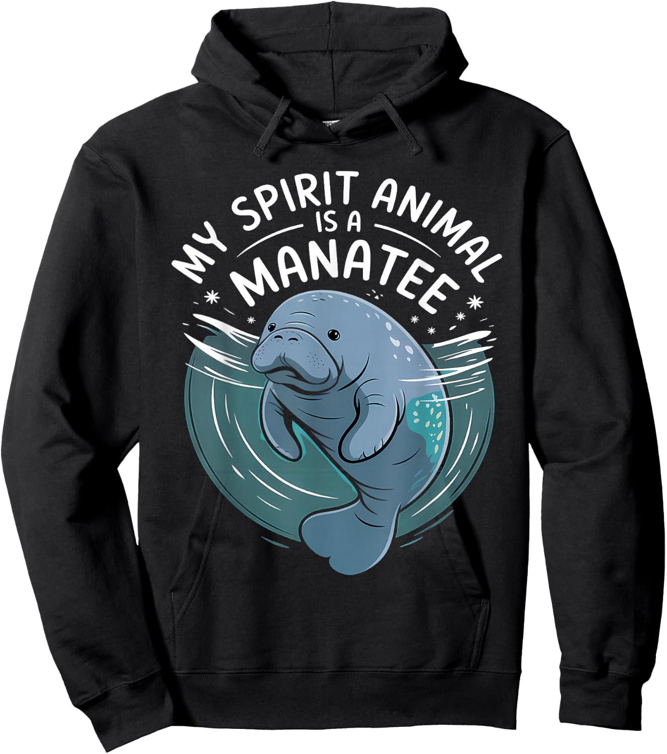 My Spirit Animal Is A Manatee Marine Biologist Funny Manatee Hoodie - Hoodie | Black