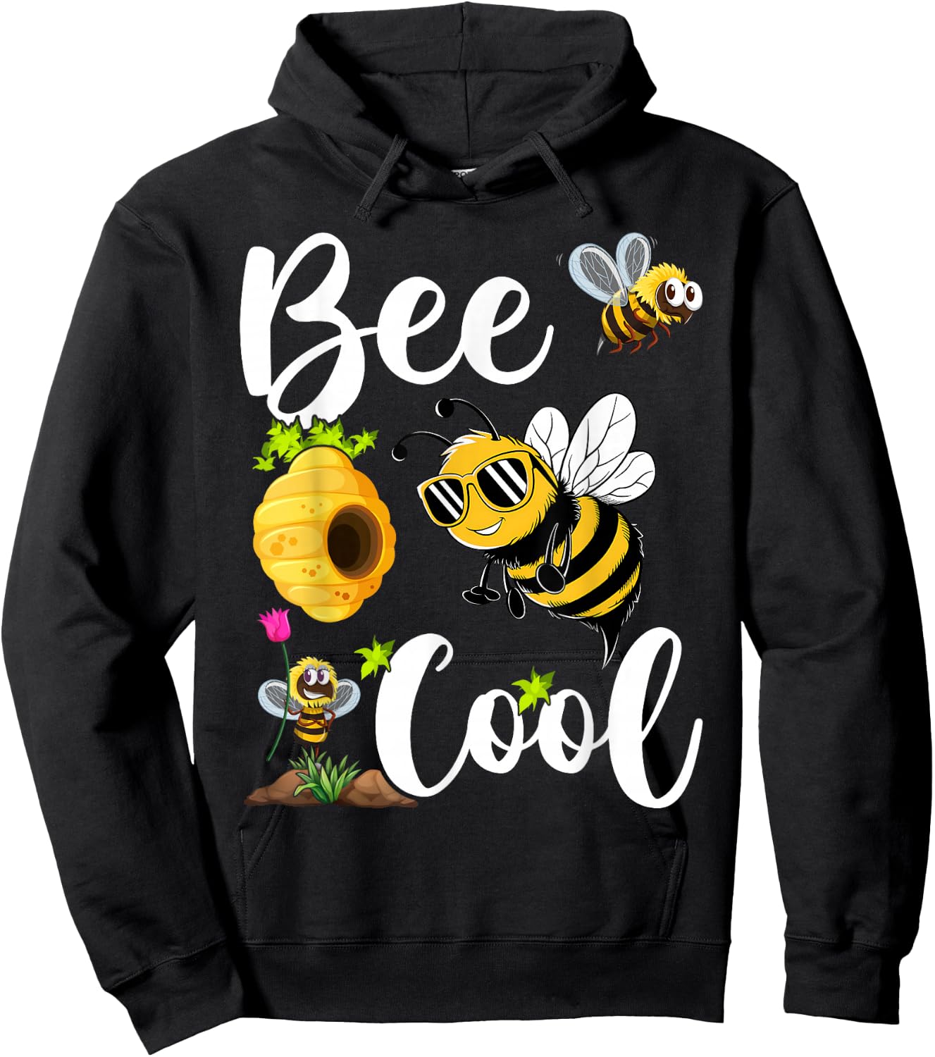 Bee Cool Bumble Bee Boys Girls Kids Hoodie - Hoodie | Black