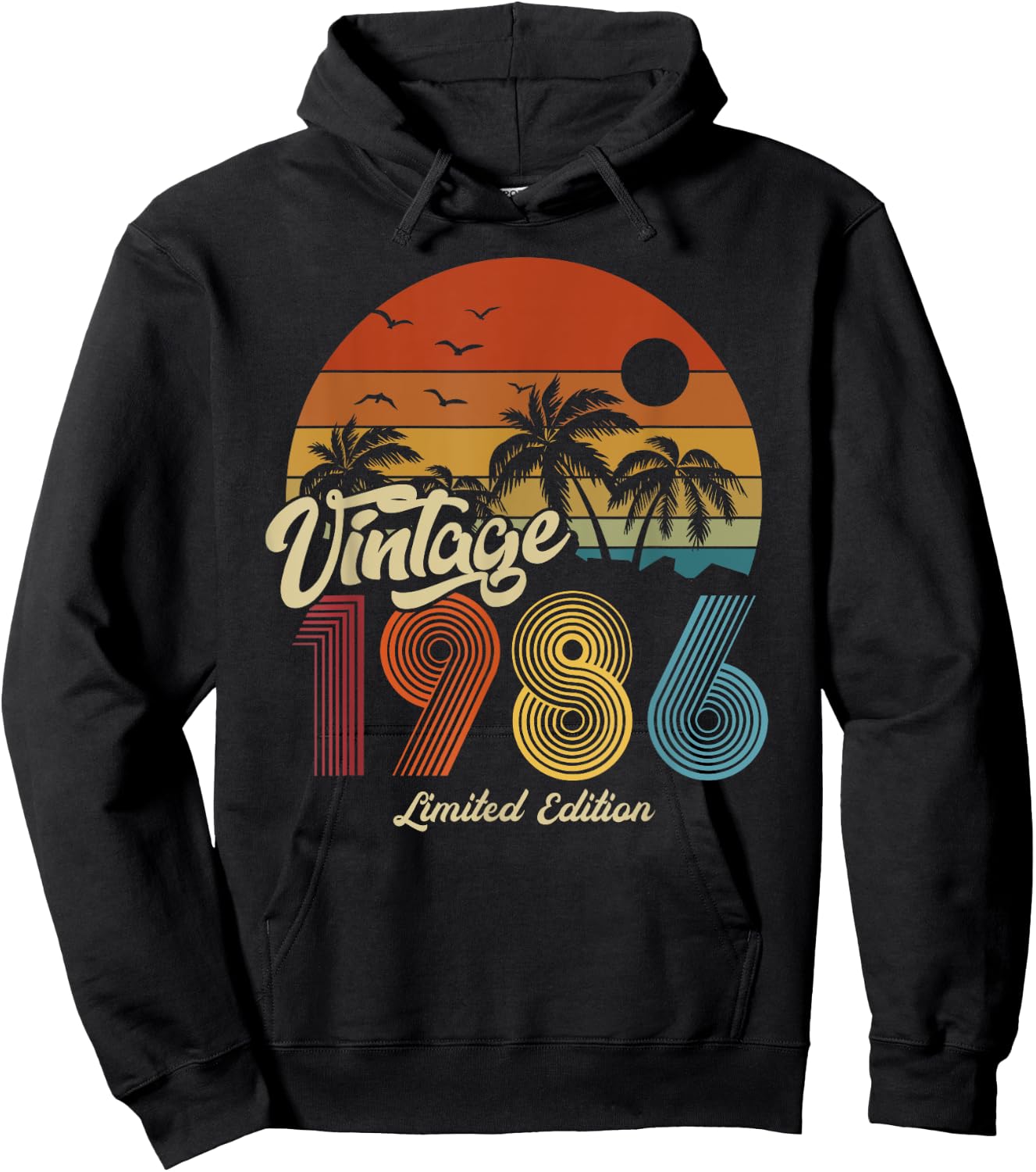 1986 Vintage Vintage Birthday Retro Men's Women's Gift , black Hoodie - Hoodie | Black