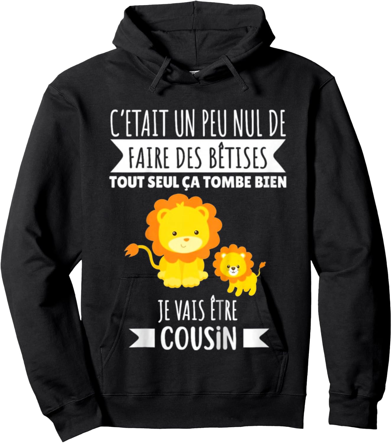 Child Future Cousin Announcement Pregnancy Je Vais Etre Cousin 2025 , Black, 2 Hoodie - Hoodie | Black