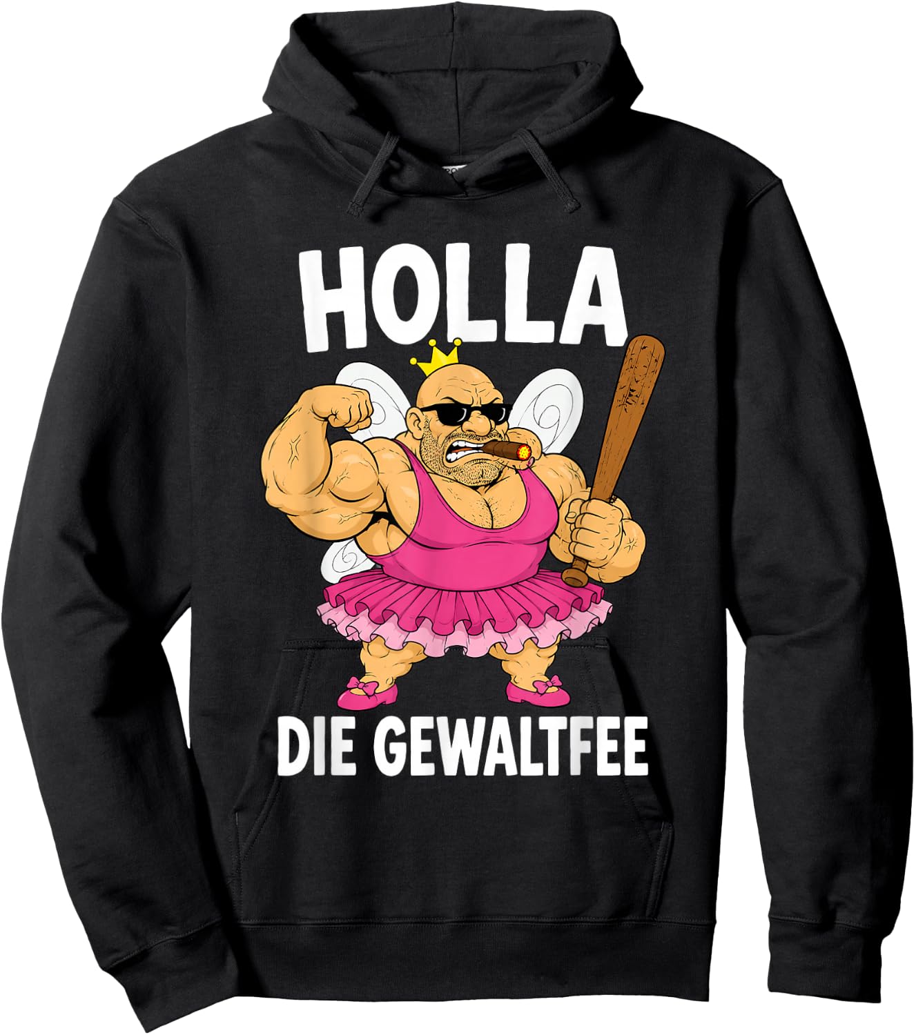 Lustiges Holla, die Gewaltfee Party Festival Hoodie - Hoodie | Black