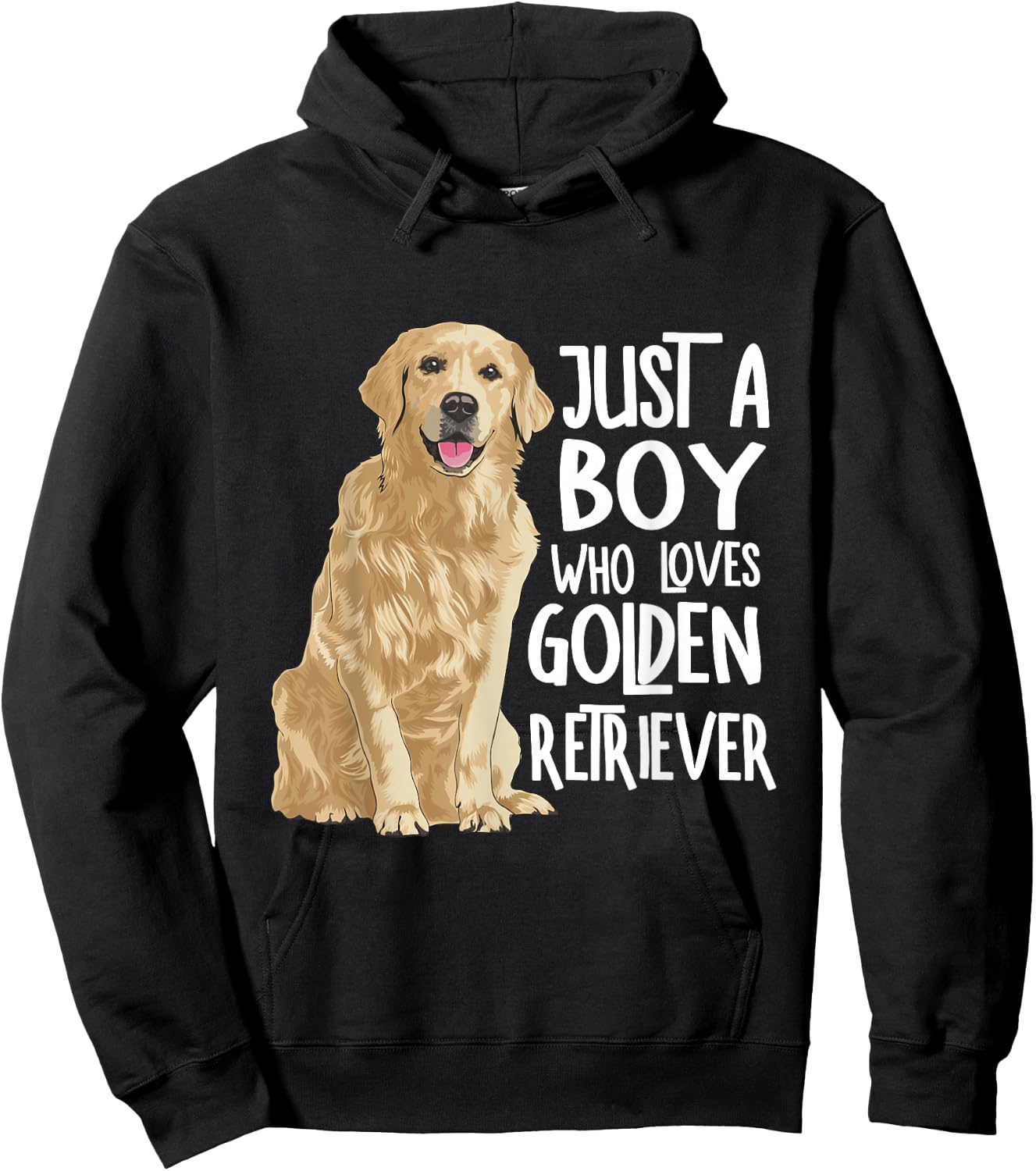 Just a Boy Who Loves Golden Retrievers Hoodie - Hoodie | Black