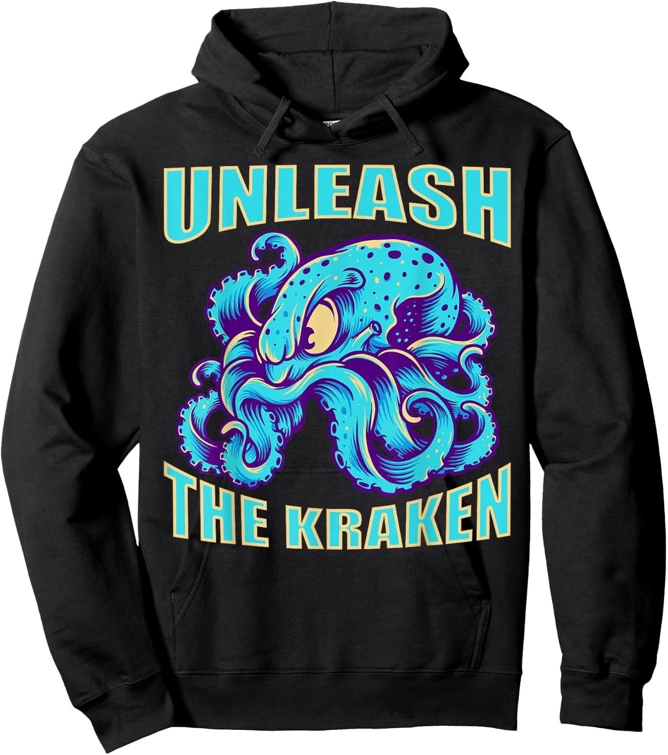 Kraken Sea Monster Vintage Unleash the Kraken Giant Kraken Hoodie - Hoodie | Black