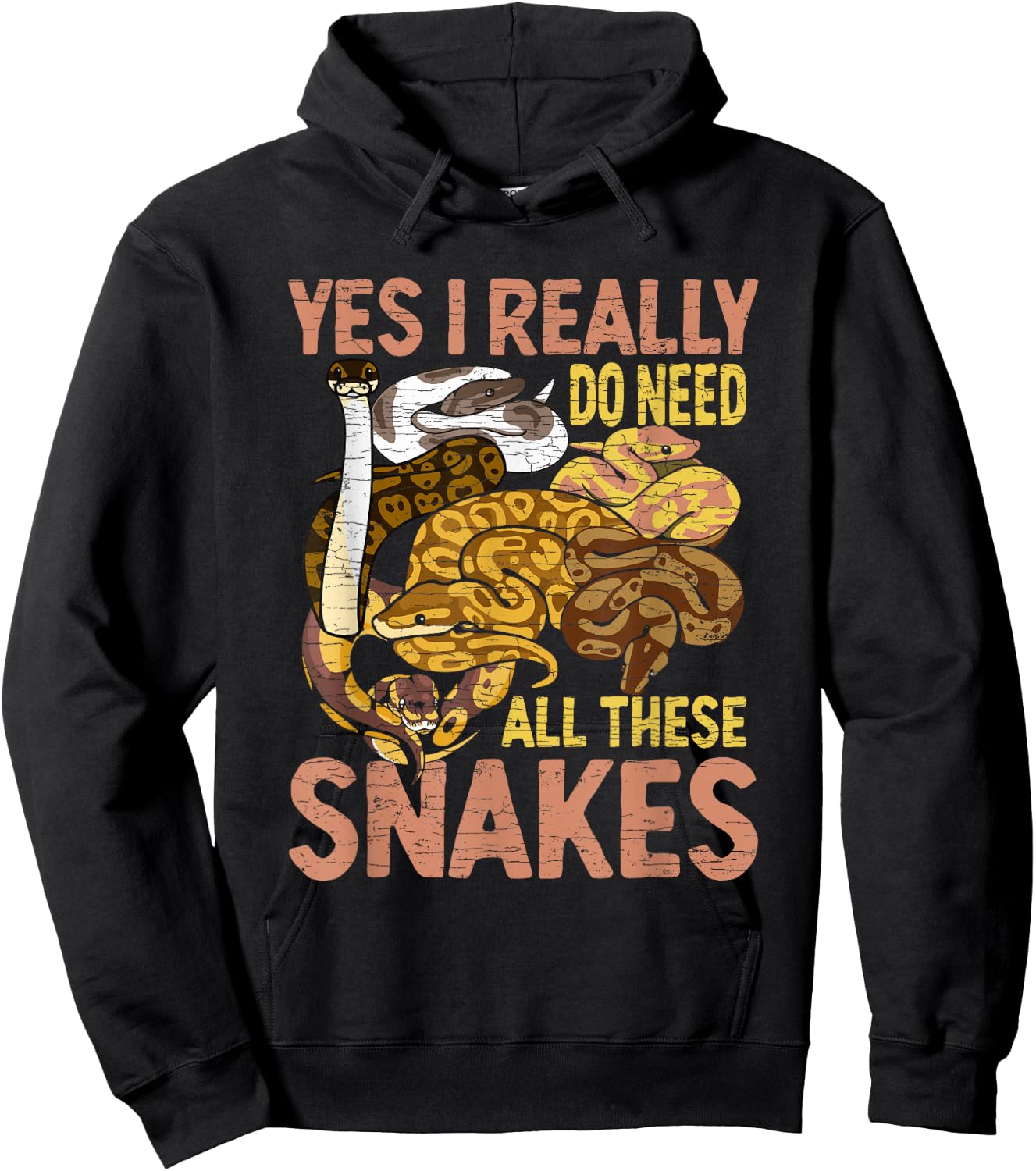 Ball Python Funny Snake Hoodie - Hoodie | Black