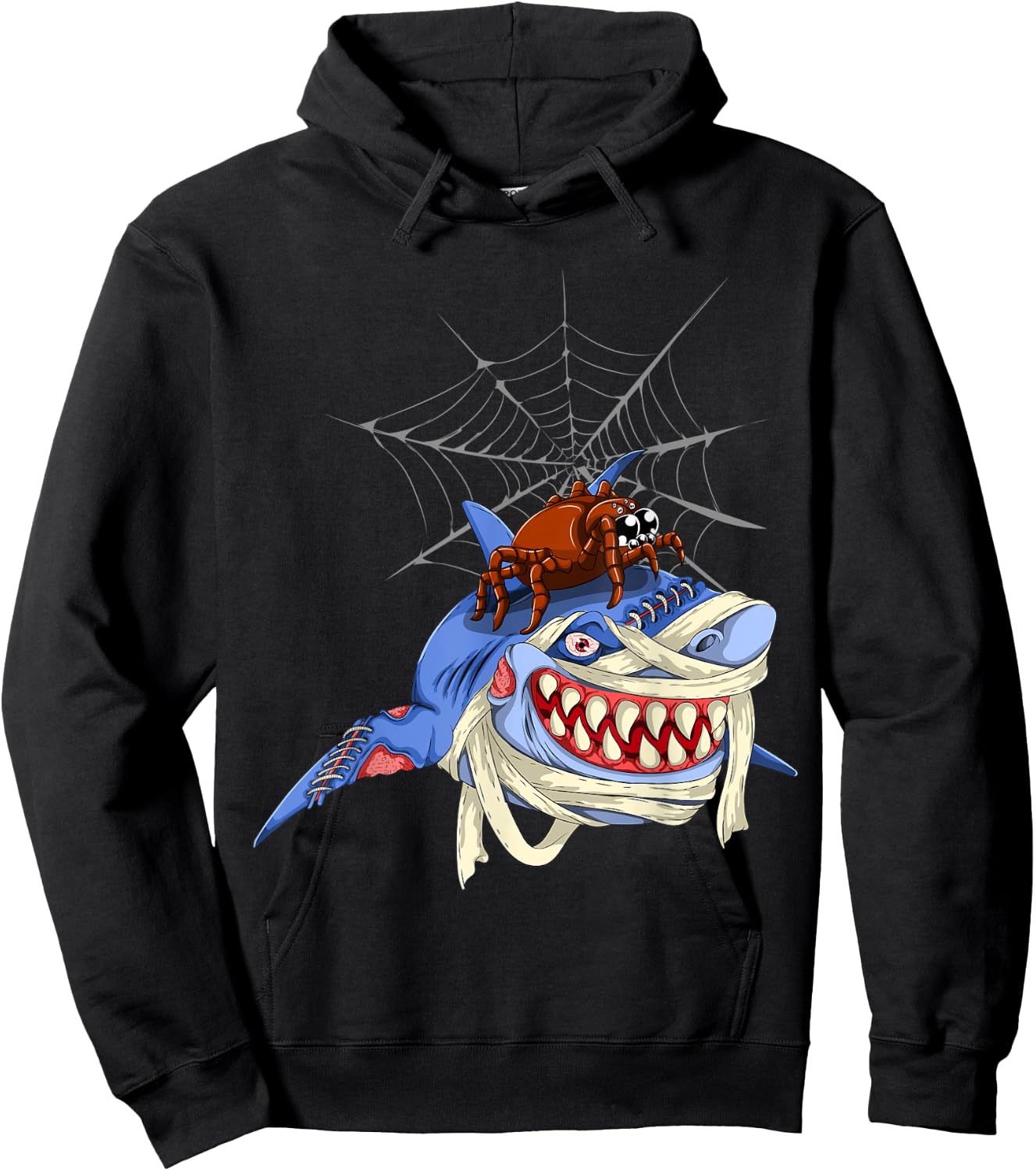 Halloween Spider Shark Hoodie - Hoodie | Black