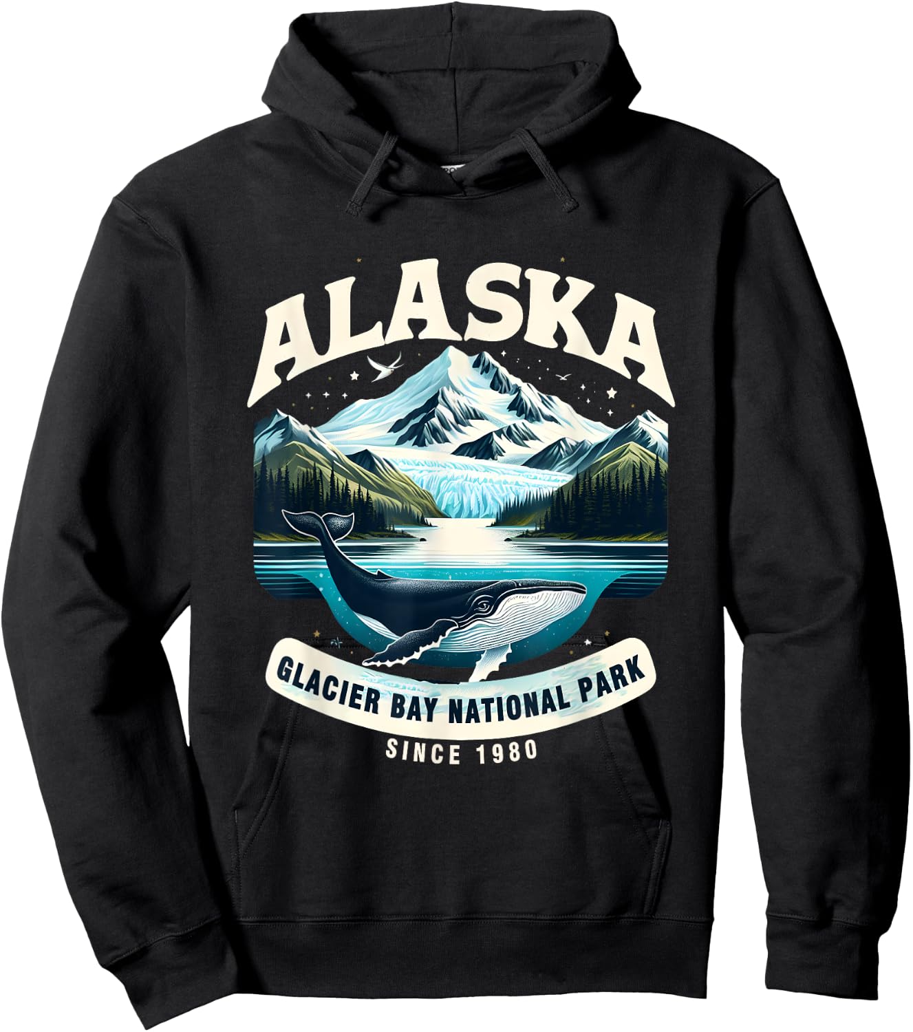 Alaska Cruise Alaska Glacier Bay National Park Sine 1980 Hoodie - Hoodie | Black