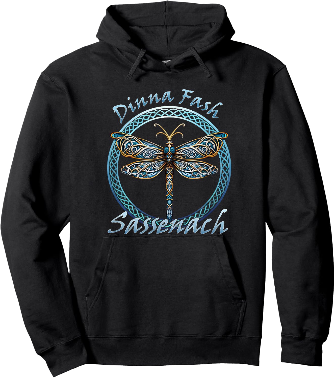 Dinna Fach Sassenach Gaelic Dragonfly Scottish Outlander Hoodie - Hoodie | Black
