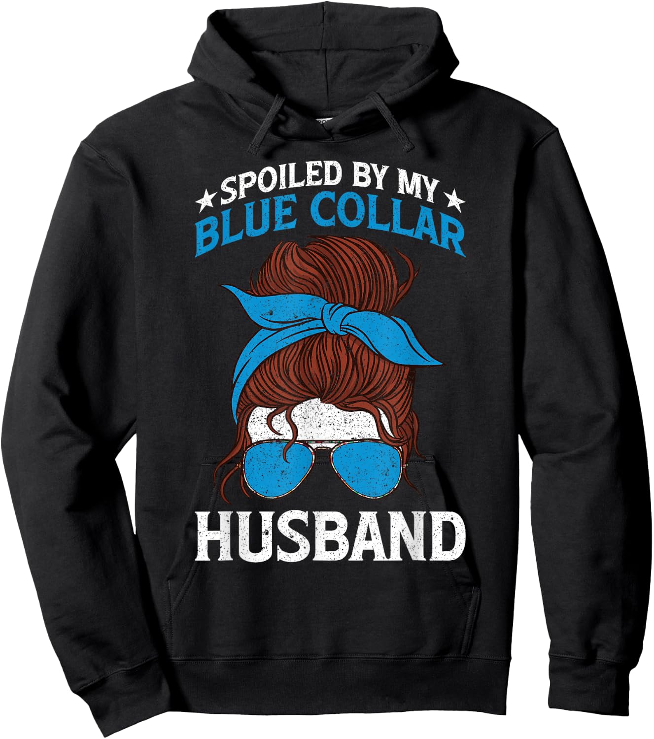 Spoiled By My Blue Collar Husband Hoodie - Hoodie | Black