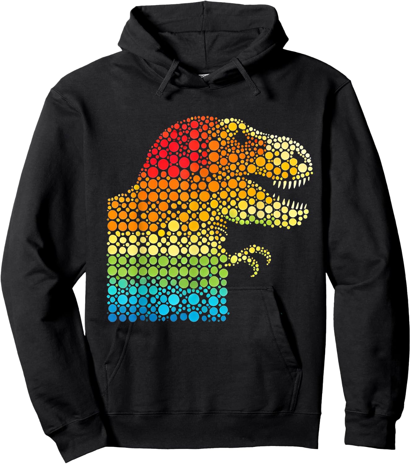 Colorful polka dots dinosaur t-rex for Dot day Hoodie - Hoodie | Black