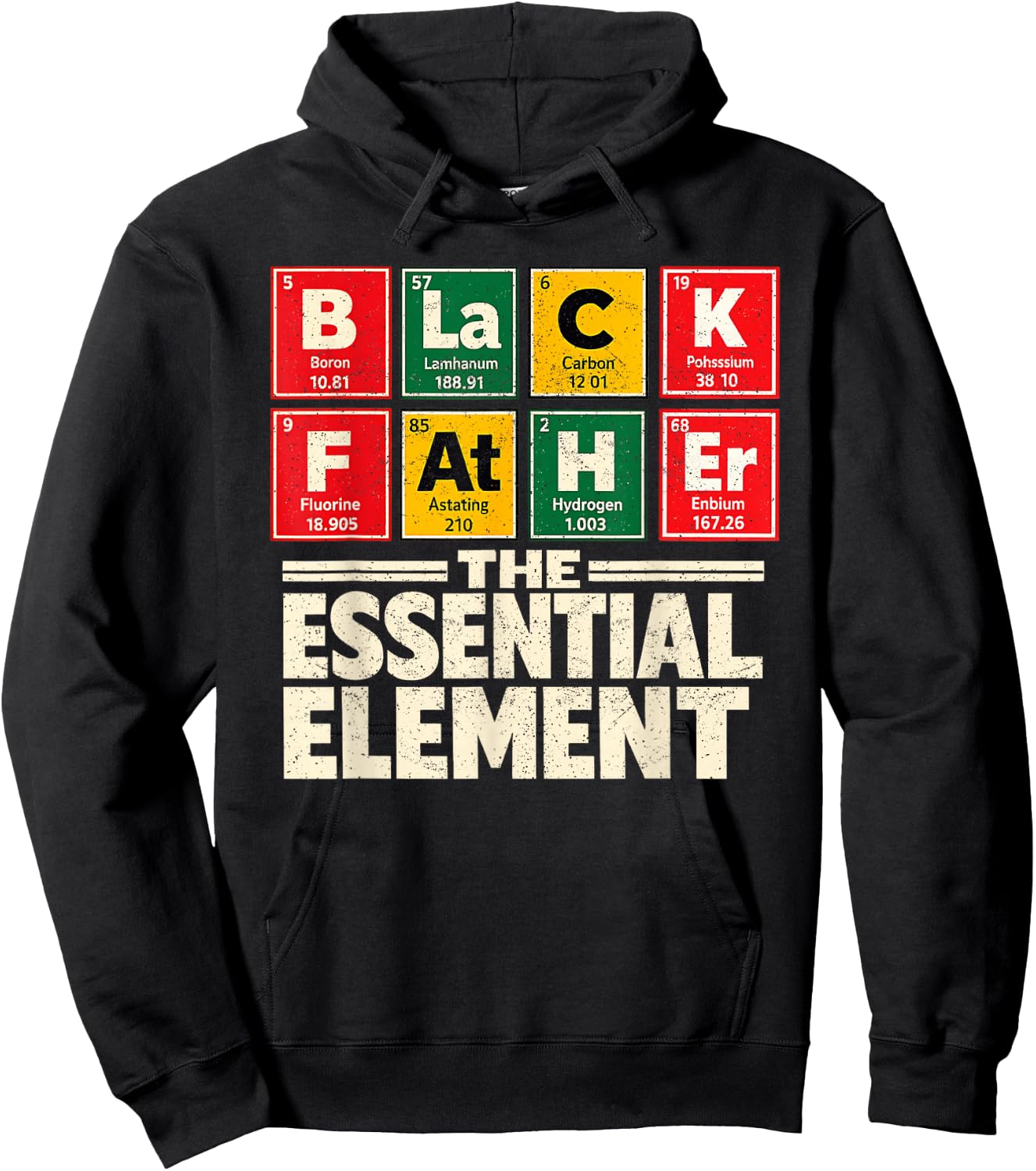 Black Father Essential Element Periodic Table Daddy Men Hoodie - Hoodie | Black
