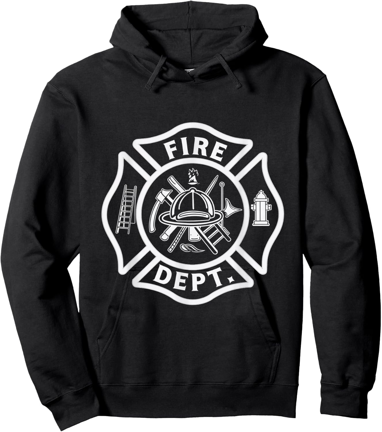 Fire Department Logo Firefighter Gear Fireman Badge Hoodie - Hoodie | Black