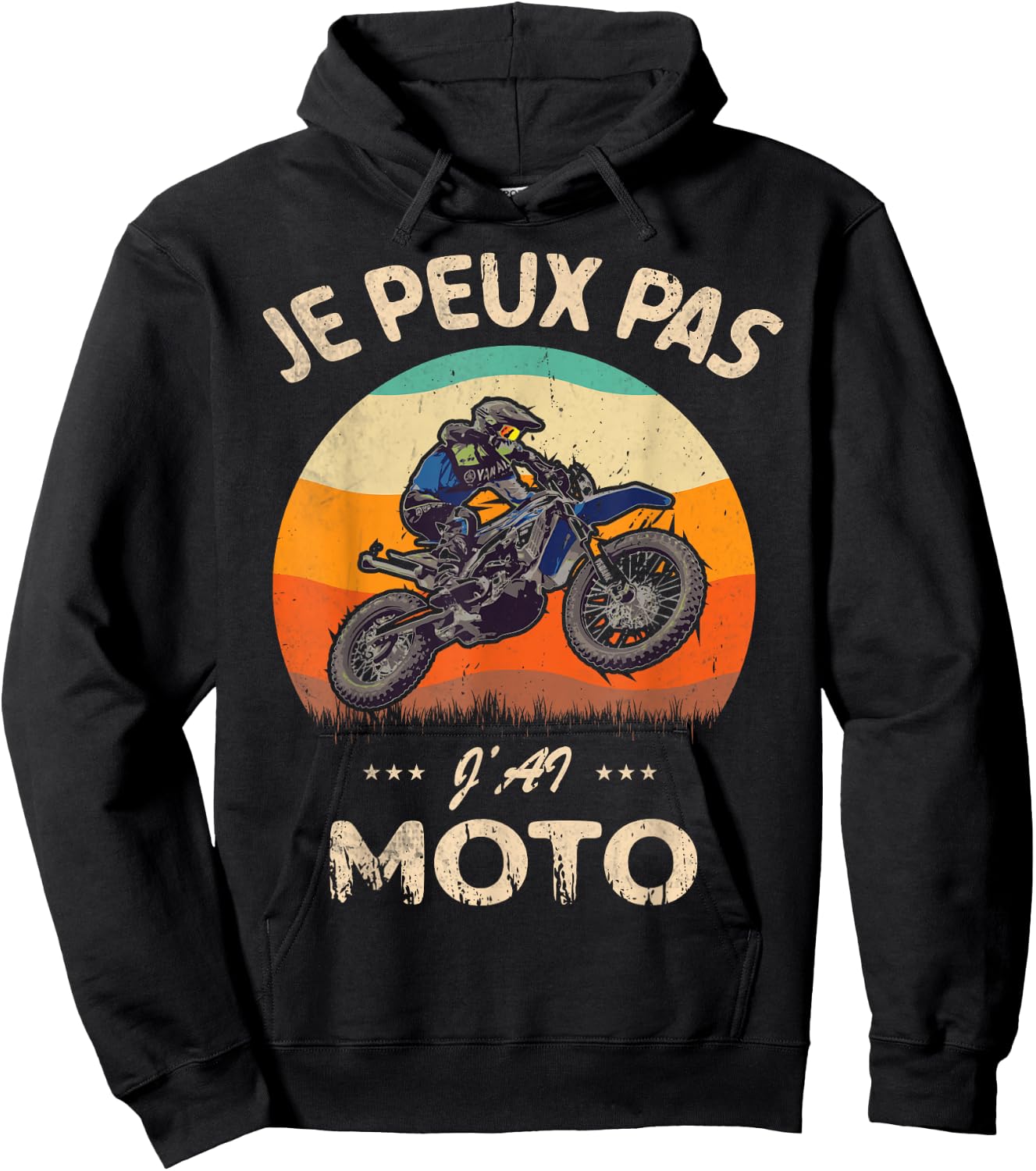 Je Peux Pas J'Ai Moto. Racing Motorcycles Biker Humour Hoodie - Hoodie | Black