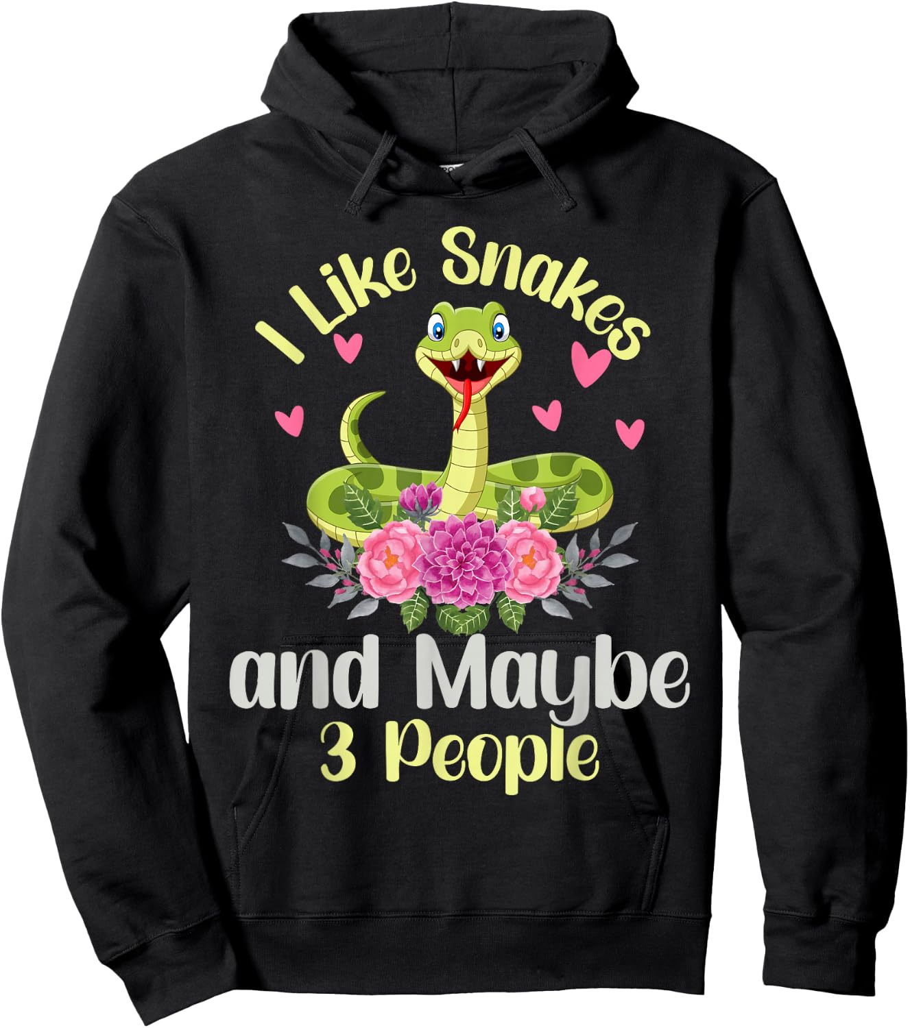 I Like Snakes and Maybe 3 People Snake Reptile Lover Hoodie - Hoodie | Black