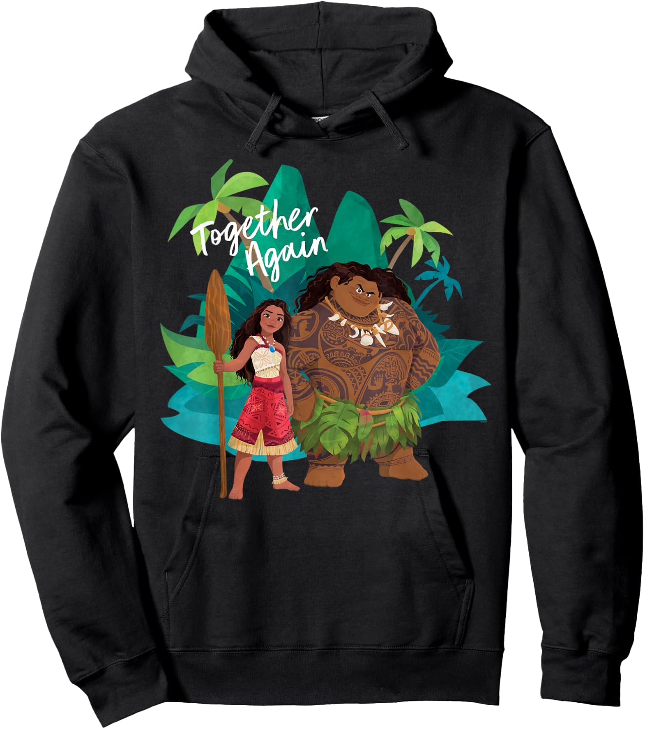 Disney Moana 2 Moana and Maui Together Again , Black, S Hoodie - Hoodie | Black
