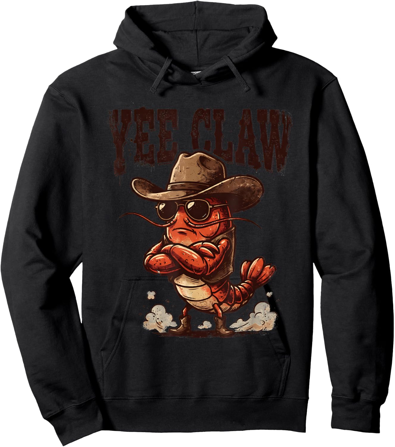 Yee Claw Funny Cowboy Crawfish Boil Cajun Seafood Party Hoodie - Hoodie | Black