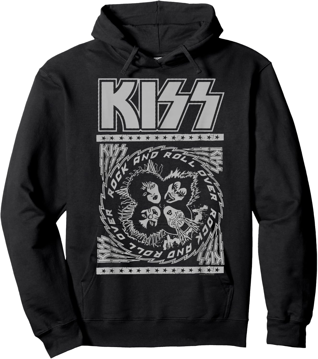 KISS - Rock and Roll Over (White Design) Hoodie - Hoodie | Black