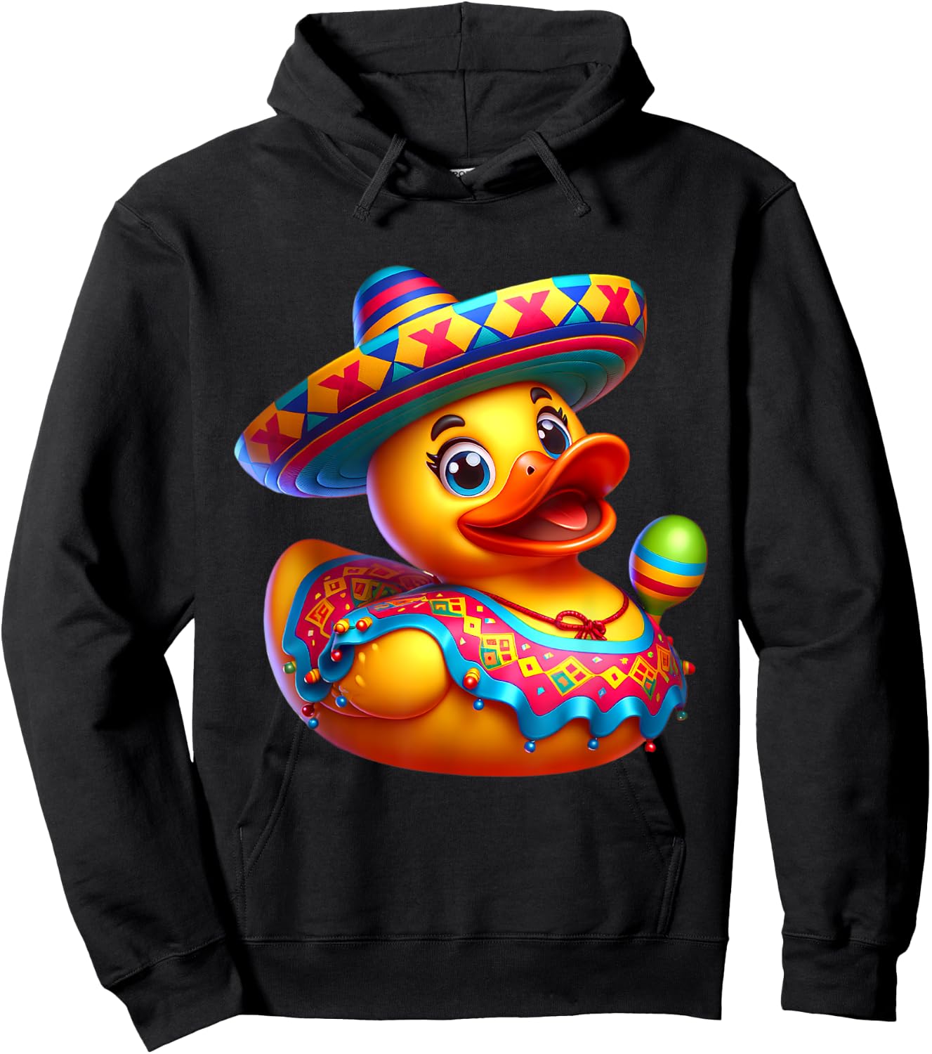Cinco de Mayo Duck Mexican Sombrero Fiesta Party Hoodie - Hoodie | Black