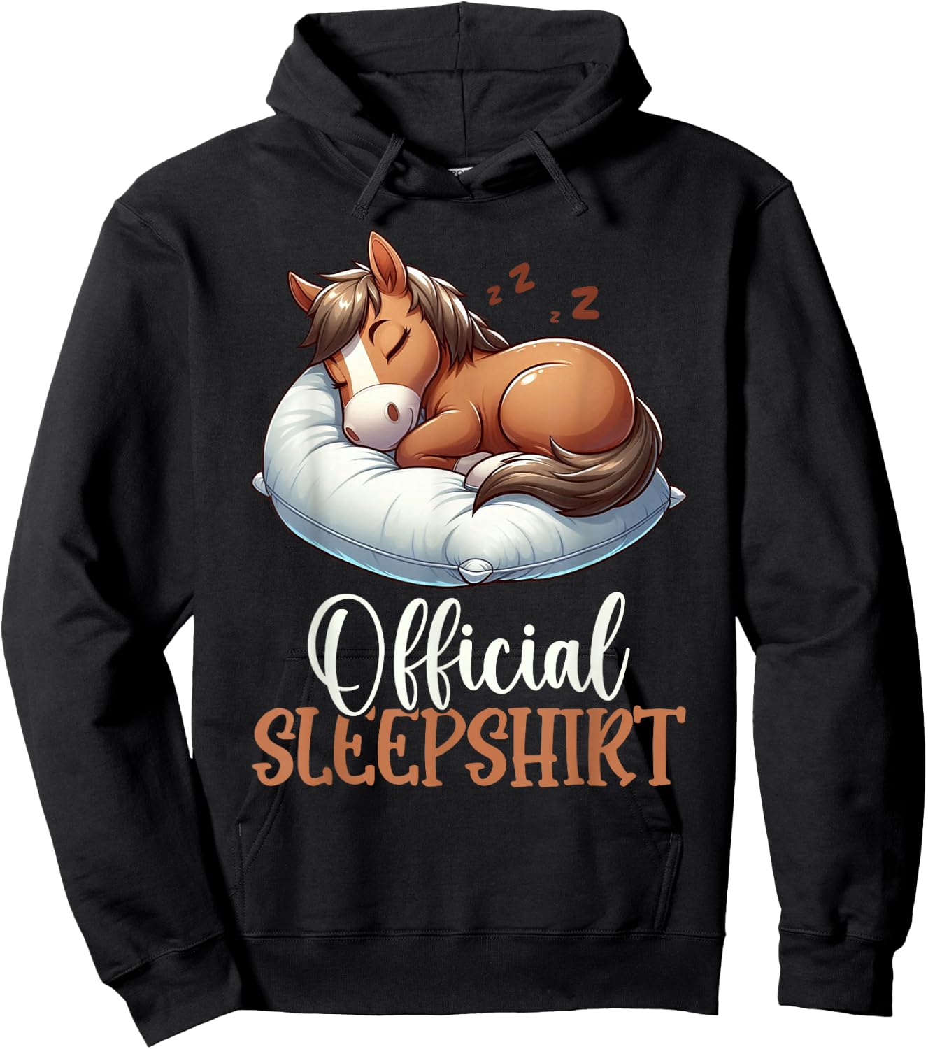 Official Horse Nap Pyjamas , Black, S Hoodie - Hoodie | Black