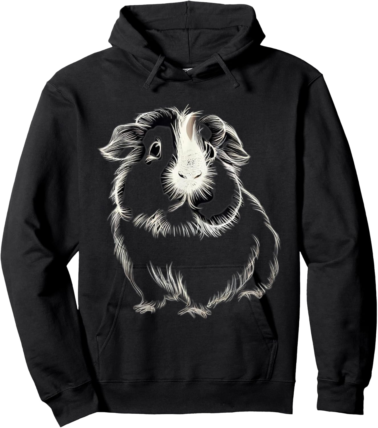 Adorable Meerschweinchen-Linienzeichnung, niedliches , black Hoodie - Hoodie | Black