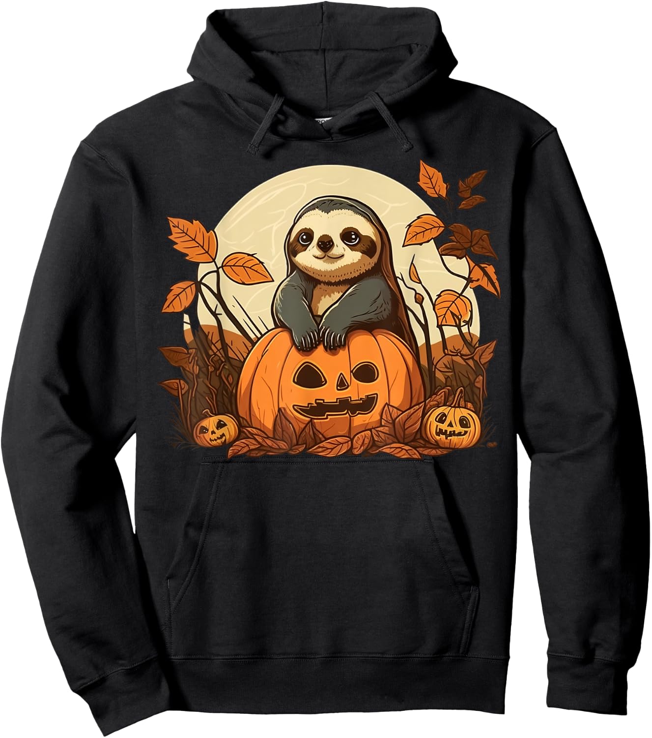 Pumpkin Sloth costume on Sloth Halloween Hoodie - Hoodie | Black