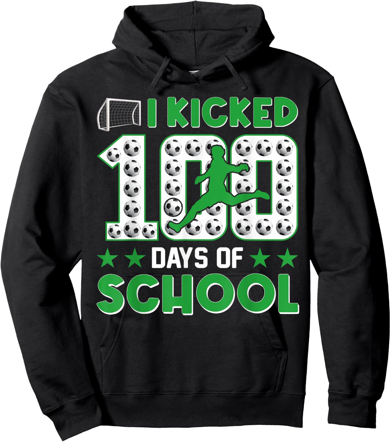 I Kicked 100 Days Of School Soccer 100th Day Of School Boys Hoodie - Hoodie | Black