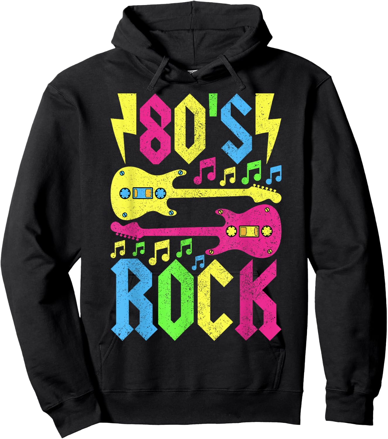 80s Rock Concert Outfit 1980s Fashion 80s Band Party Costume Hoodie - Hoodie | Black