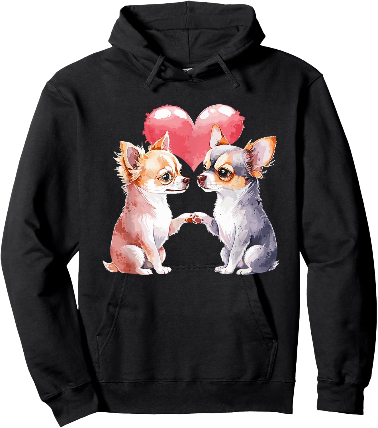 Valentines Chihuahua Chihuahuas Chi , Black, S Hoodie - Hoodie | Black