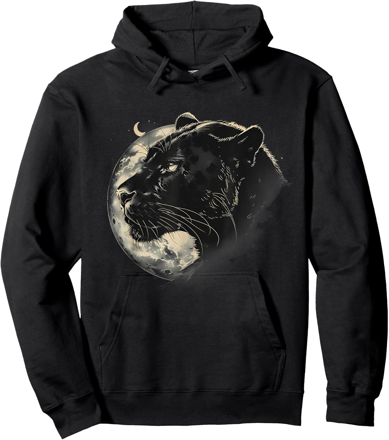 Panther Nature Jungle Motif Wildlife Moon Panther Lover Hoodie - Hoodie | Black