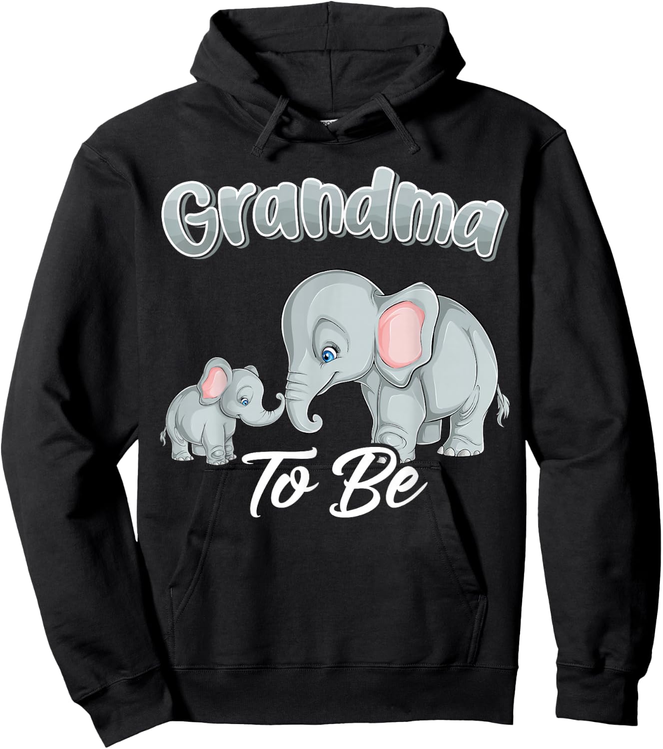 Soon Grandma To Be Elephants For Baby Shower Gender Reveal Hoodie - Hoodie | Black