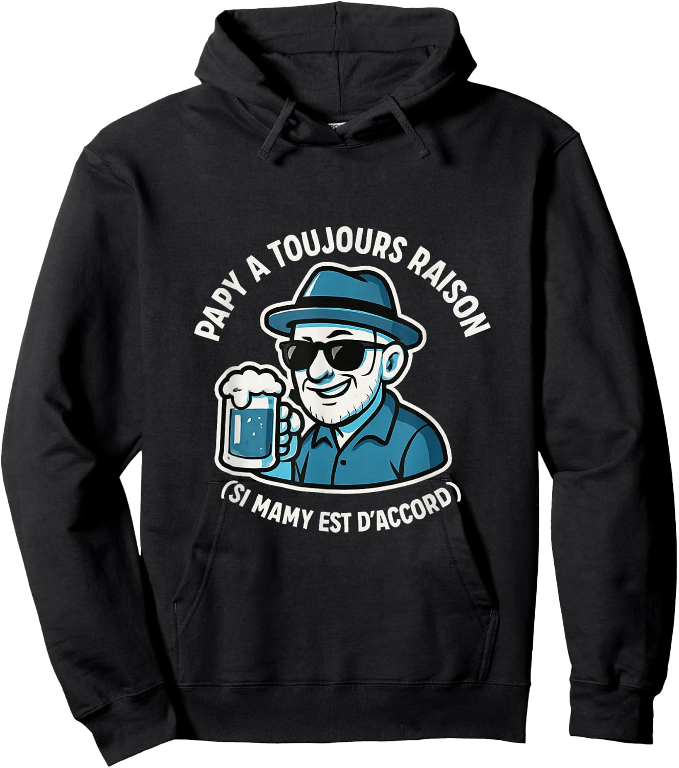 Man Grandpa is Always Right Gift Grandpa Funny Original Grandfather Hoodie - Hoodie | Black