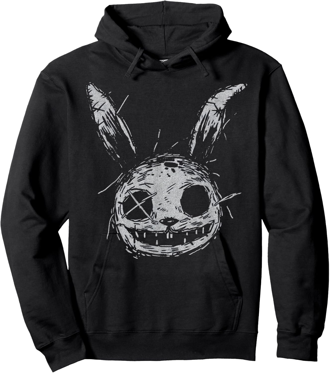 Evil Scary Bunny Rabbit Alt Goth Grunge Horror Aesthetic Hoodie - Hoodie | Black