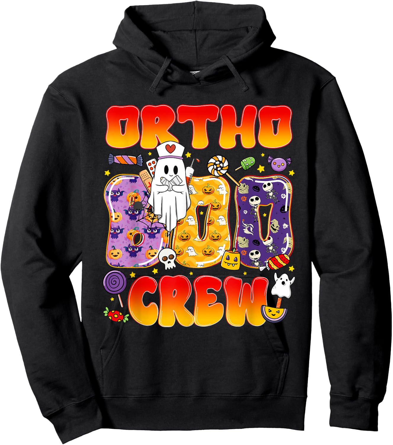 Ortho Boo Crew Ortho Nurse Funny Halloween Hoodie - Hoodie | Black
