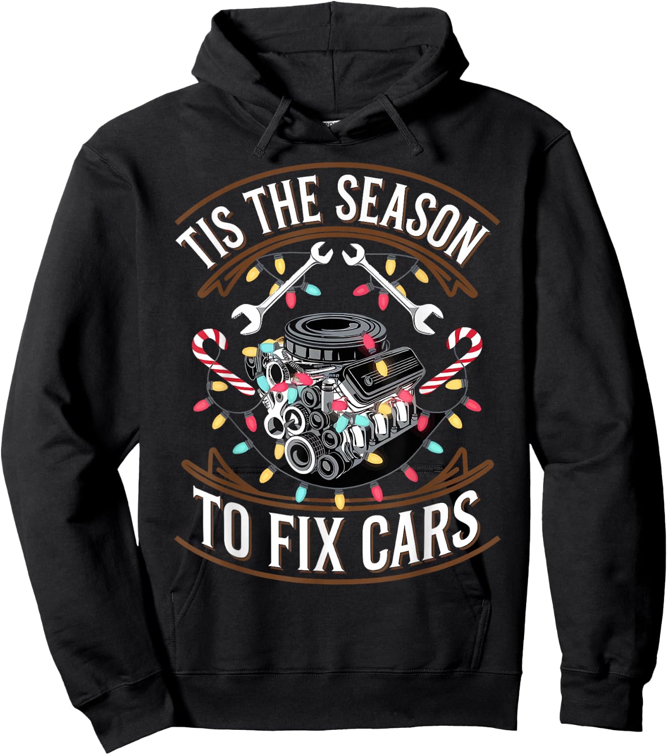 Car Mechanic Christmas Tis The Season To Fix Cars Hoodie - Hoodie | Black