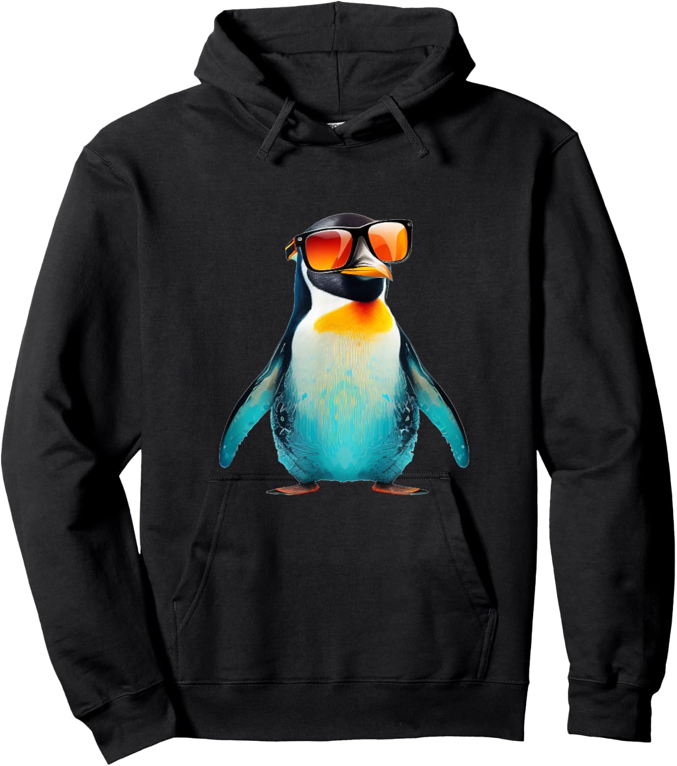 Cute Penguin Face with Sunglasses Hoodie - Hoodie | Black
