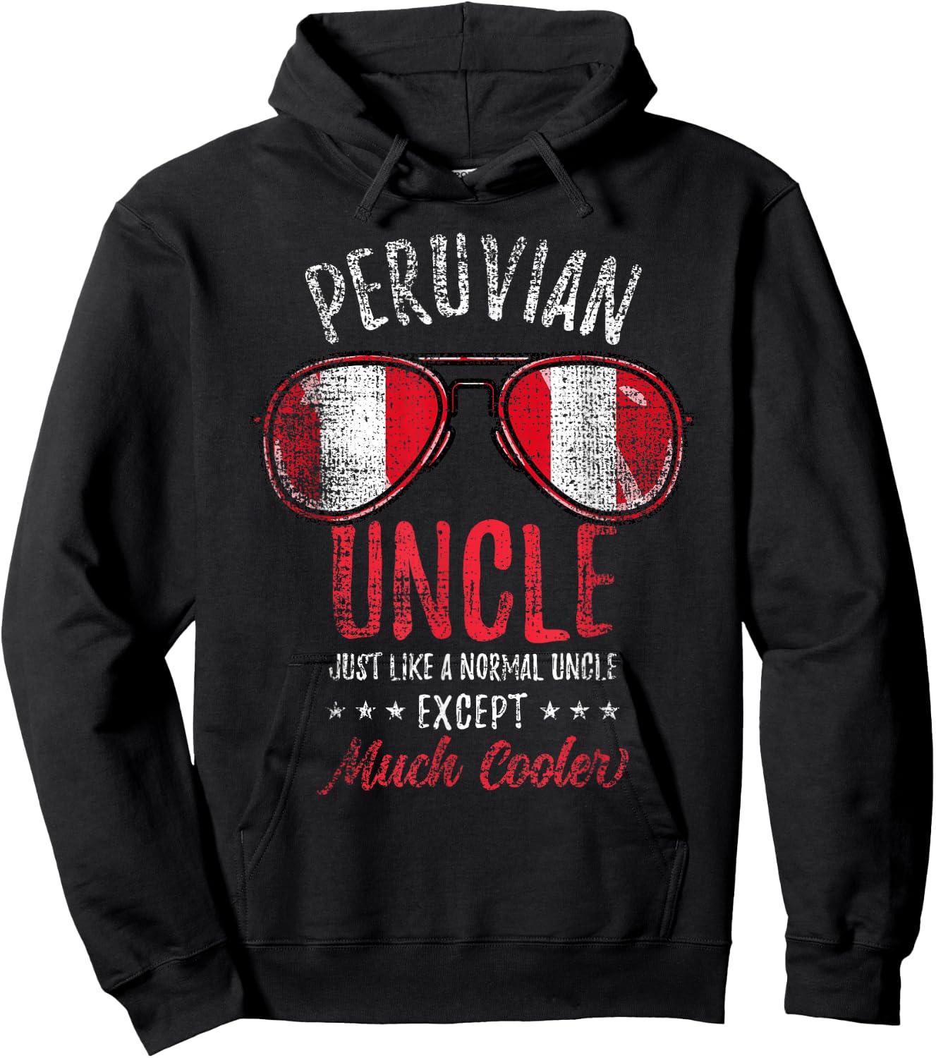 Cool Peruvian Uncle Sunglasses Peruvian Family Vintage Hoodie - Hoodie | Black