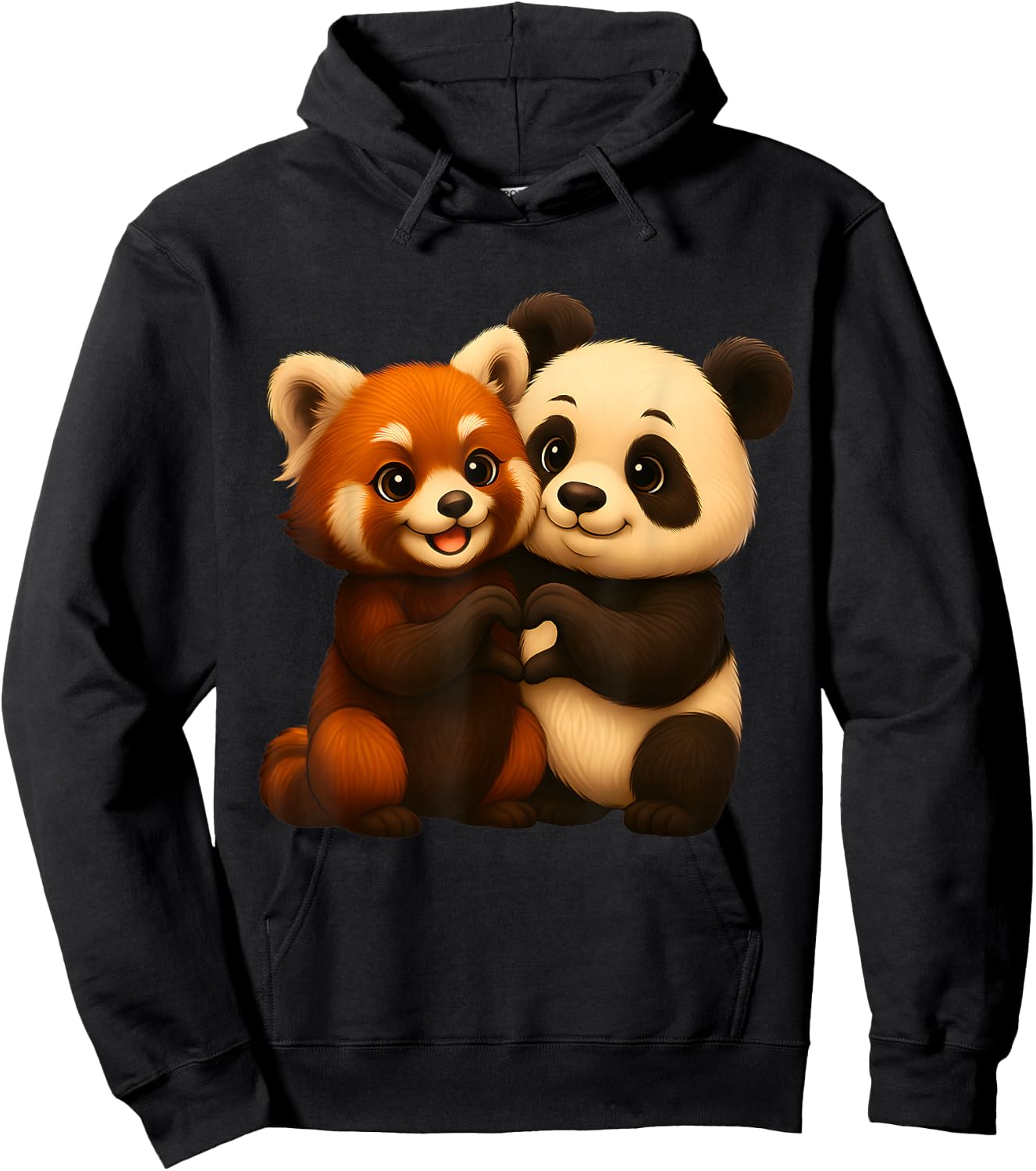 Lovers of Cute Panda and Red Panda Hoodie - Hoodie | Black