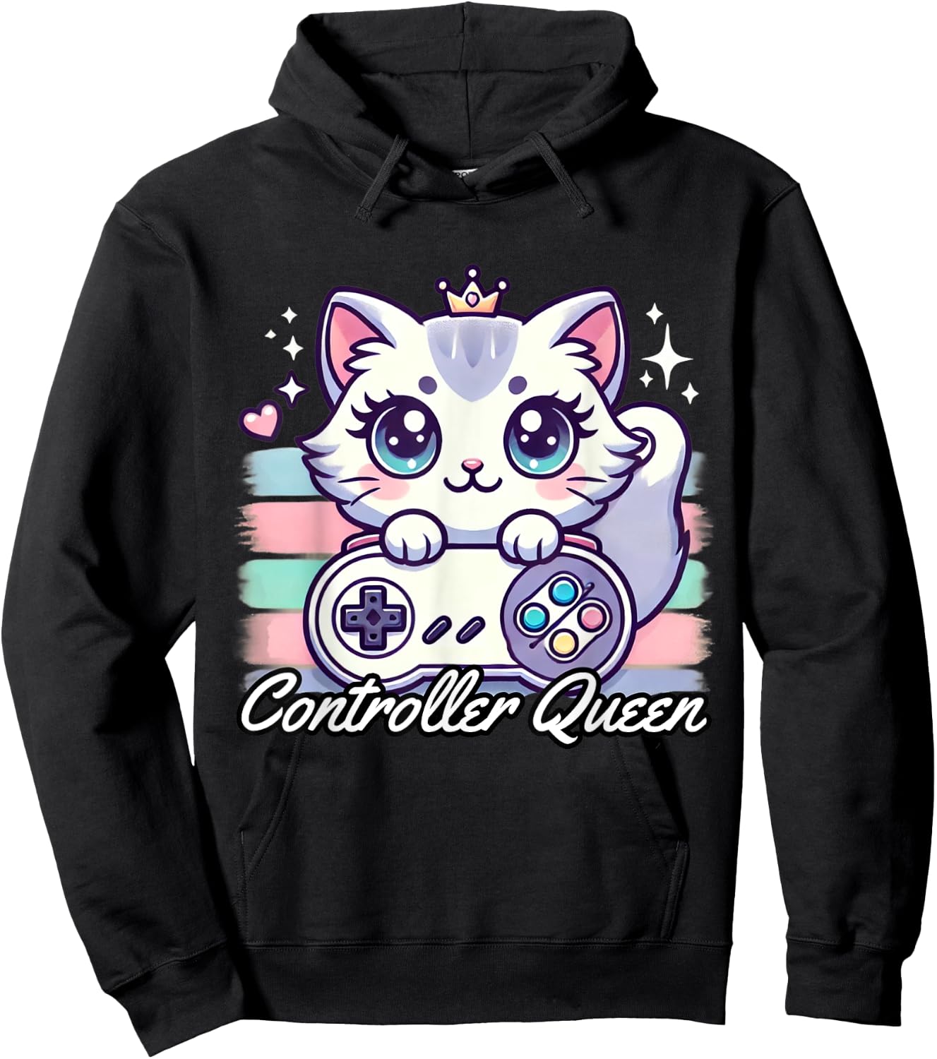 Gamer Girl Cat Gaming Cute Video Game Women Girls Hoodie - Hoodie | Black