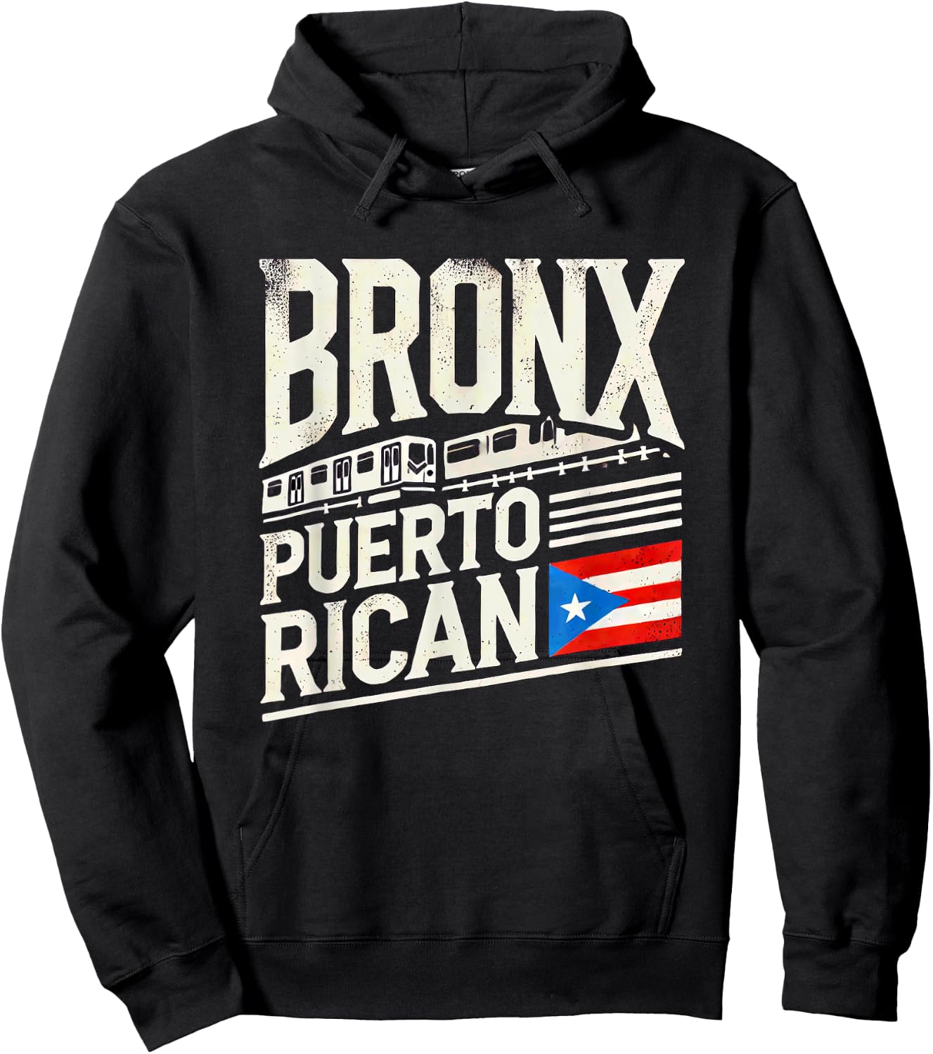 Bronx Puerto Rican Puerto Rico Flag NYC Train Subway Car Fun Hoodie - Hoodie | Black