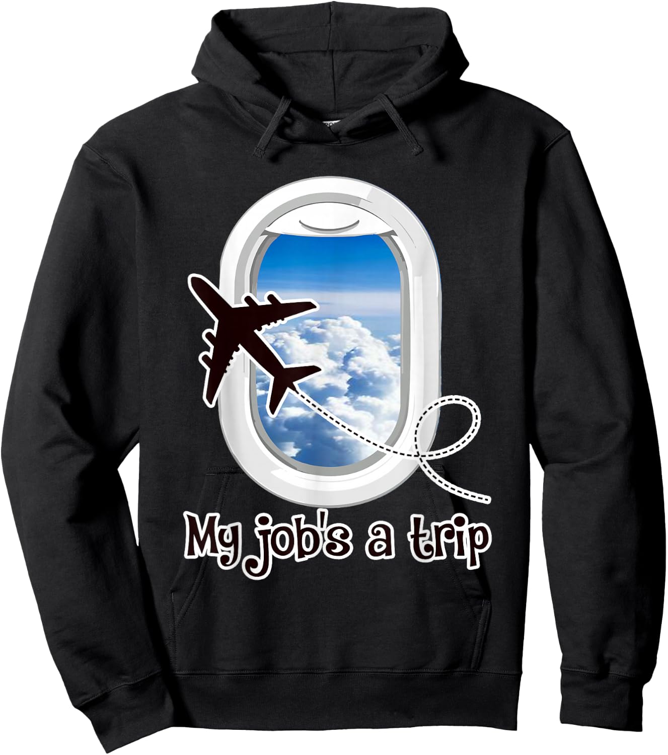 Hôtesse de l'air drôle hôtesse de l'air pilote d'avion Hoodie - Hoodie | Black