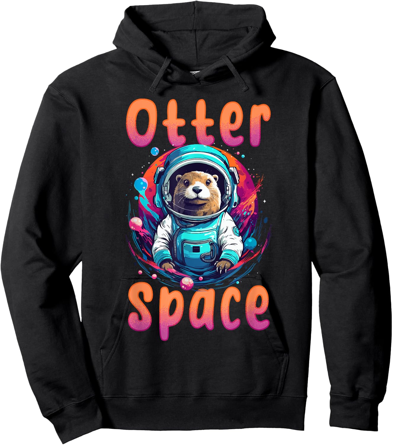 Otter Animal Kids & Adult - Otter Space Hoodie - Hoodie | Black