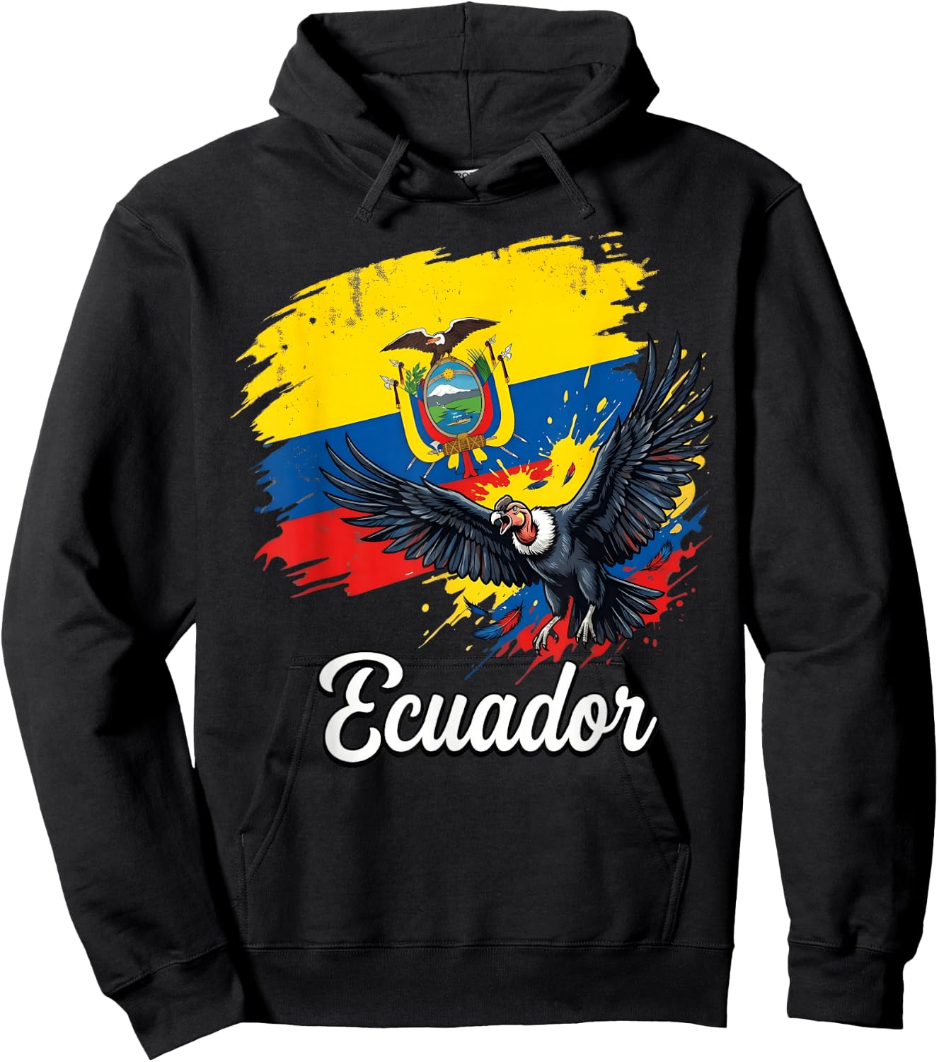 Ecuador Flag Andean Condor National Symbol Hoodie - Hoodie | Black