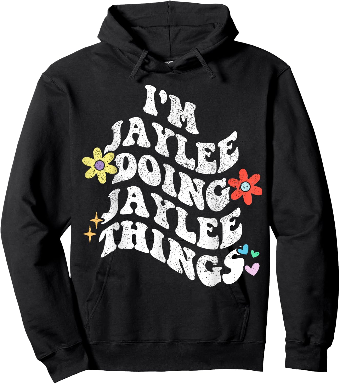 Personalized Name Mothers Day outfit Retro Groovy Im Jaylee Doing Jaylee Things Funny Mother's Hoodie - Hoodie | Black